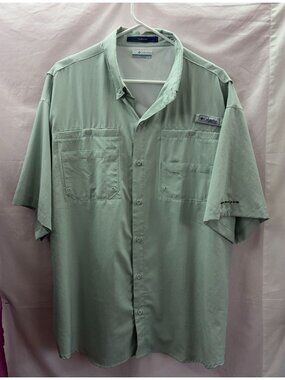 Columbia PFG Tamiami Men's XL Sea Green Vented Outdoor Performance Fishing Shirt